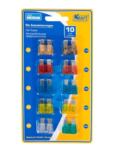 Комплект предохранителей плавких в блистере KRAFT KT870021 KT870021