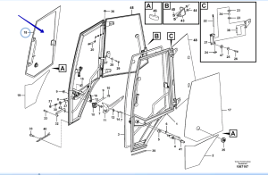 Стекло двери правое верхнее Volvo (BL61/BL71 B) (2012 >) VOE15086918