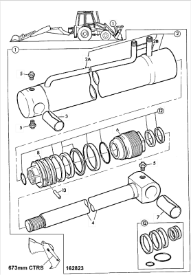 Ремкомплект гидроцилиндра JCB (OEM) 991/00095P (2)