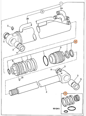 Ремкомплект гидроцилиндра JCB (OEM) 991/00054P