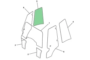 Стекло боковое правое JCB 3CX/4CX (Р21) 827/80249